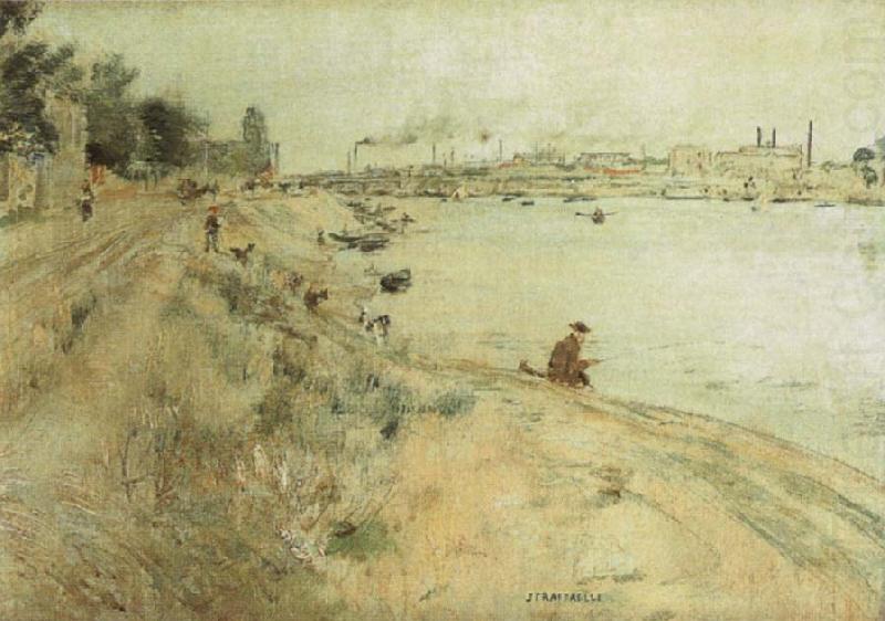 Fisherman on the Bank of The Seine, Jean-francois raffaelli